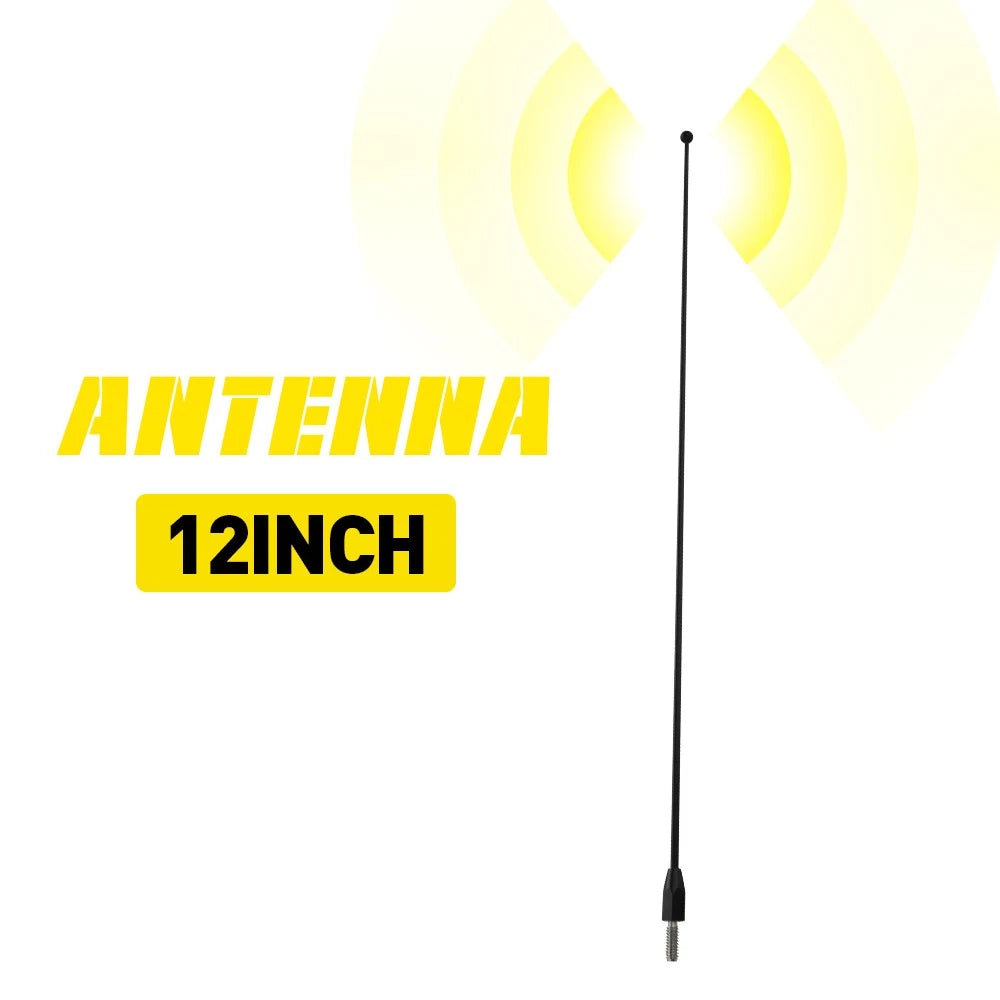 12" Black Spring Stainless Antenna Mast for Ford F-250 (2017–2024)