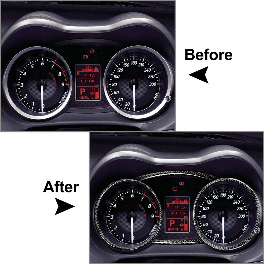 4 Pcs Carbon Fiber Speedometer Panel Frame for Mitsubishi Lancer EVO X (08-15)