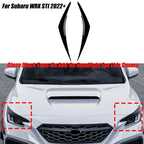 2X Gloss Black Headlight Eyebrow Lamp Trim Cover for Subaru WRX STI (2022–2025)