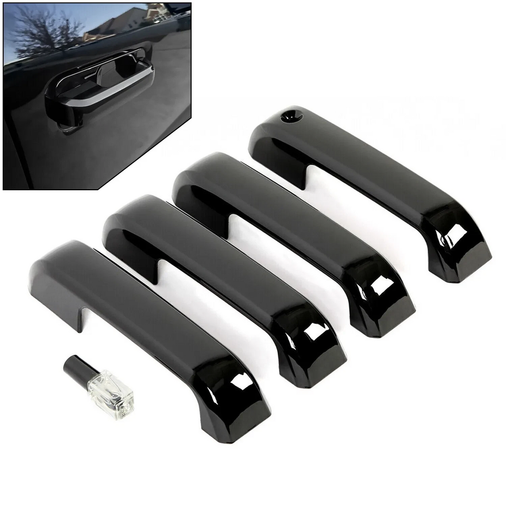 Set of 4 Door Handle Covers for Ford F150 F250 F350 (2015–2022) Glossy Black