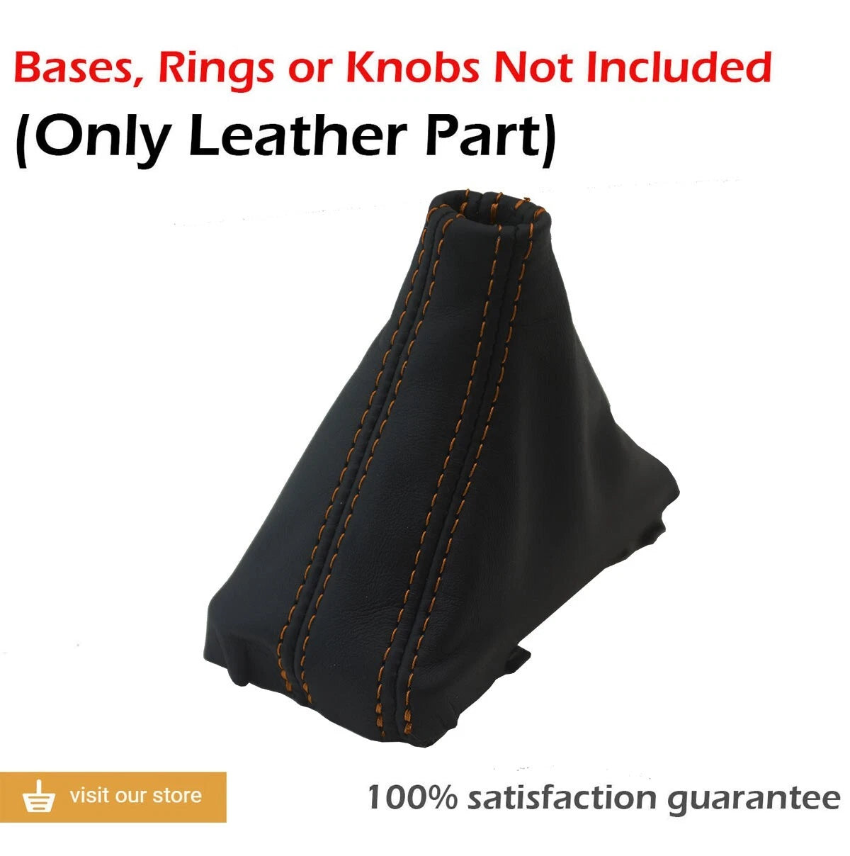Leather Automatic Shift Boot Cover for Audi A6 (2005–2011) Orange Stitch