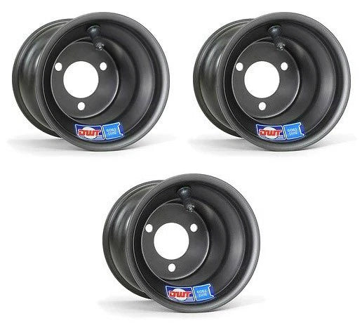 Set of 2 DWT Black Aluminum Wheels Rims 7" 7X6 for Honda ATC 70 (1970–1985)