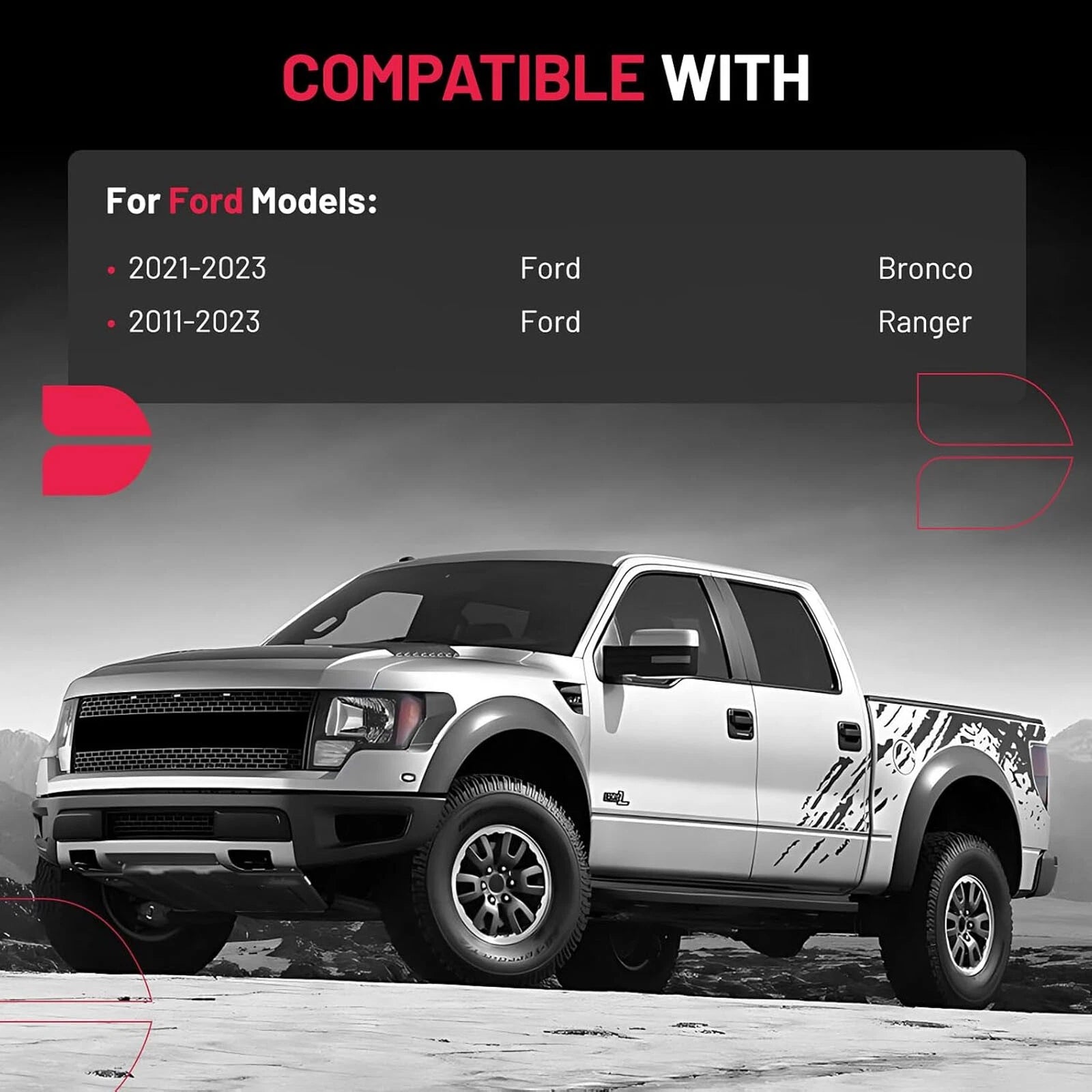 2" 6x5.5 Hubcentric Wheel Spacers for 2011-2023 Ford Ranger (4PC)