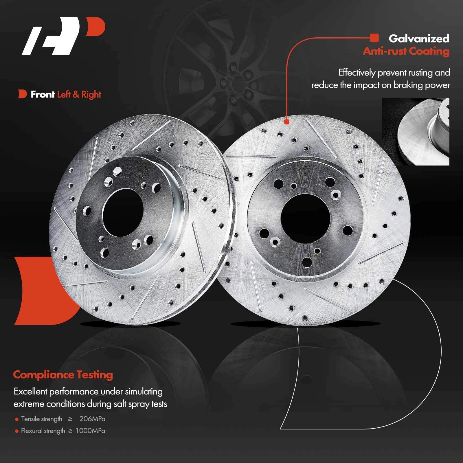 Set of 4 Drilled Rotors & Ceramic Brake Pads for Honda Accord (2003–2007)