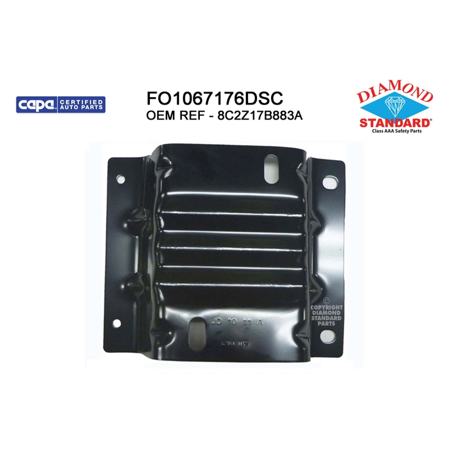 Replacement Steel Passenger Side Front Bumper Mounting Plate (See Fitment Chart)