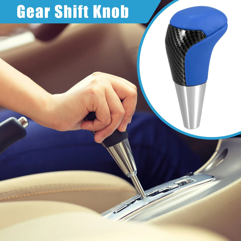 Gear Shift Knob for Toyota (Unpunched, Carbon Fiber Pattern, Blue)