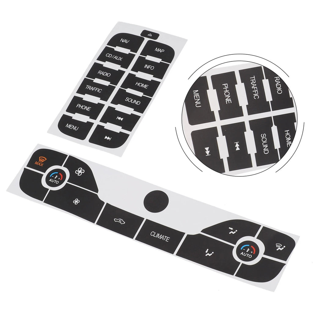 Radio + AC Button Repair Sticker for Ford SMax (2011)