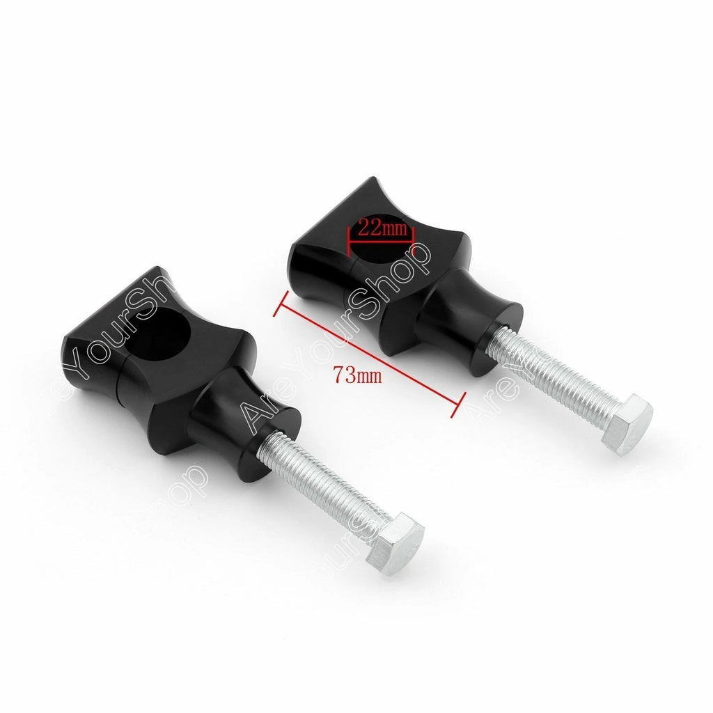Set of 2 Black 7/8" 22mm Bar Clamp Risers for Dirt Bike ATV Quad