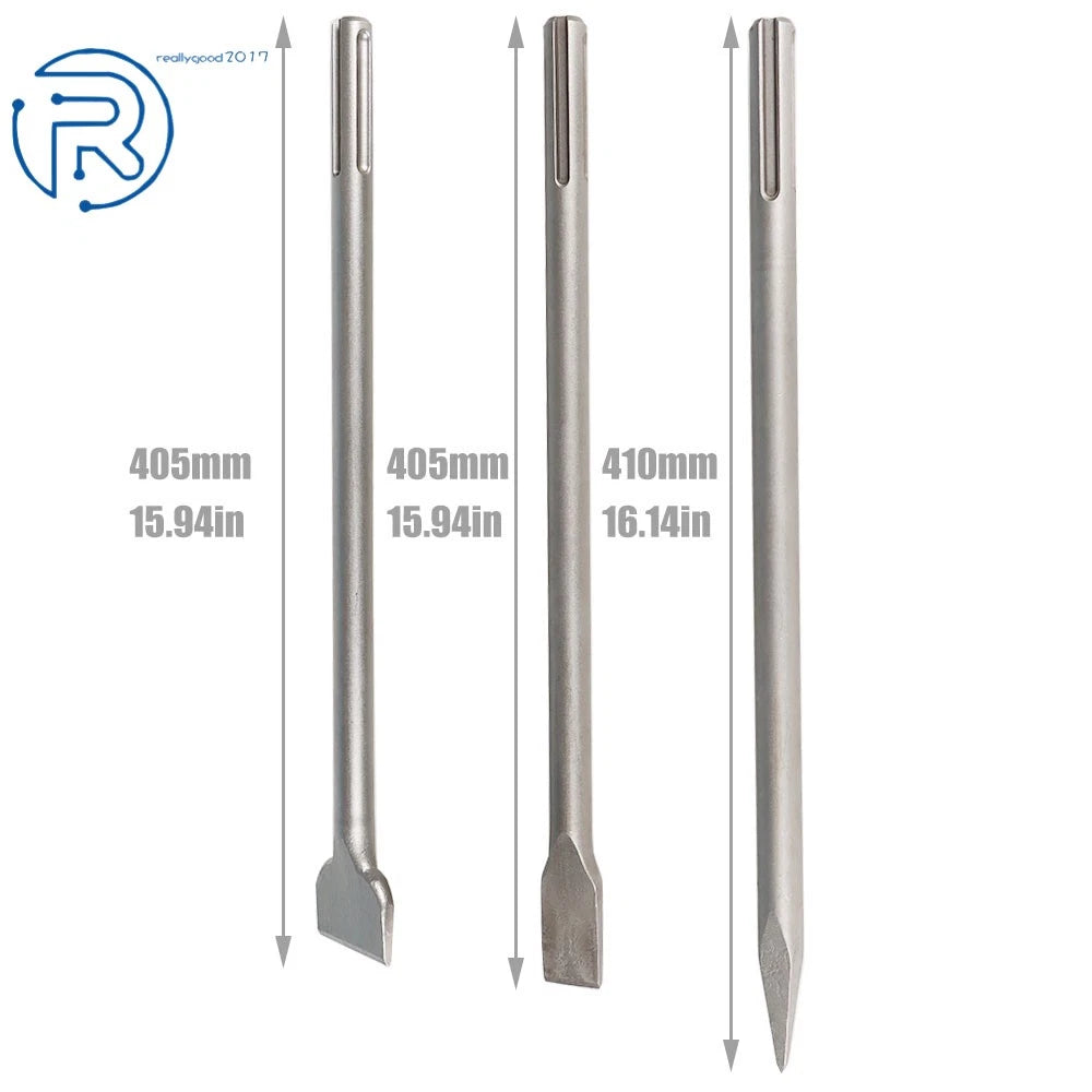 Set of 3 Durable 16" SDS Max Bits for Chiseling and Scaling