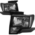 Black Housing Headlight & Smoked LED Fog Light Kit for Ford F150 (2009–2014)