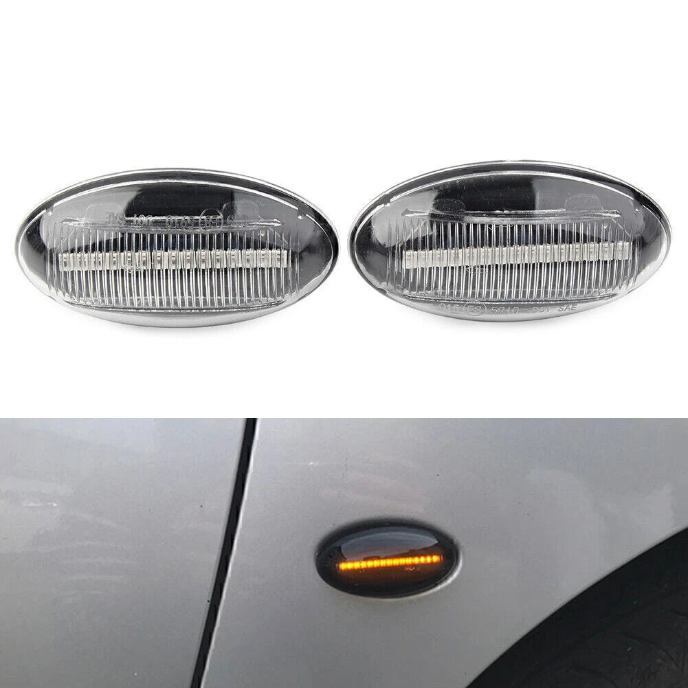 Clear LED Dynamic Signal Side Marker Light for Peugeot 206 307 607 (2001–2014)