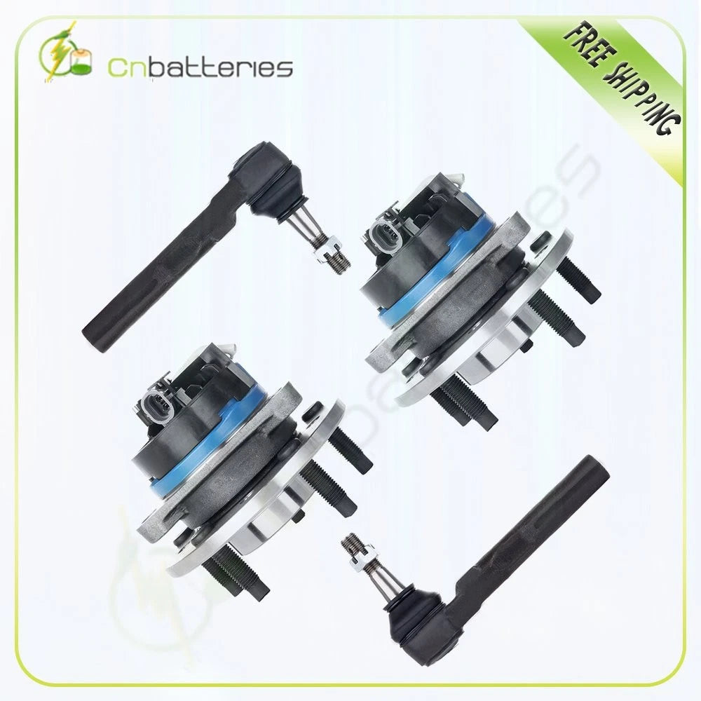 4pcs Kit: Front Wheel Bearing Hub & Outer Tie Rod for Chevrolet Malibu