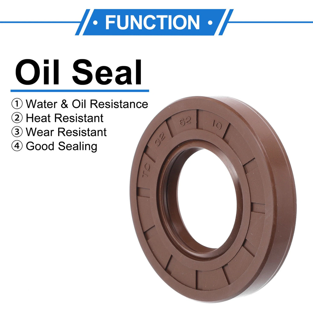 Set of 2 Oil Seal Rotary Shaft Seal FKM Rubber 32x62x10mm