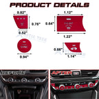 Red Aluminum Center Console Dashboard Switch Cover Trim for Honda Accord (2018-2022)