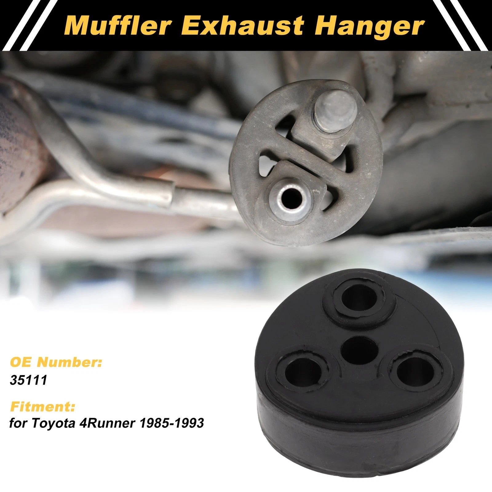 Muffler Exhaust Hanger for Toyota 4Runner (1985–1993) No. 35111 Black 1 Pc