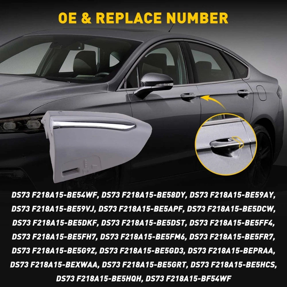 Chrome Front Driver Left Side Exterior Door Handle Cover for Ford Fusion (2013–2020)