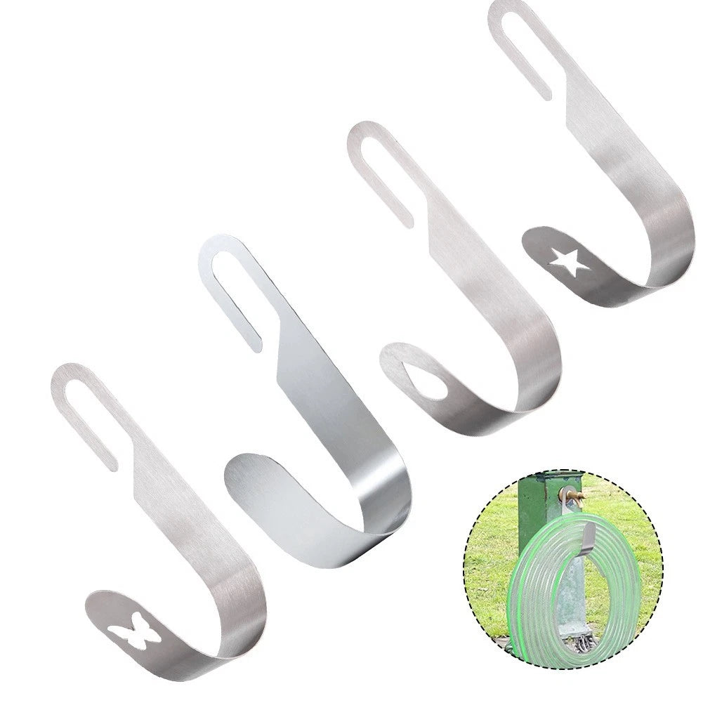 Wall Mounted Hose Holder for Organized Outdoor Spaces (Stainless Steel)