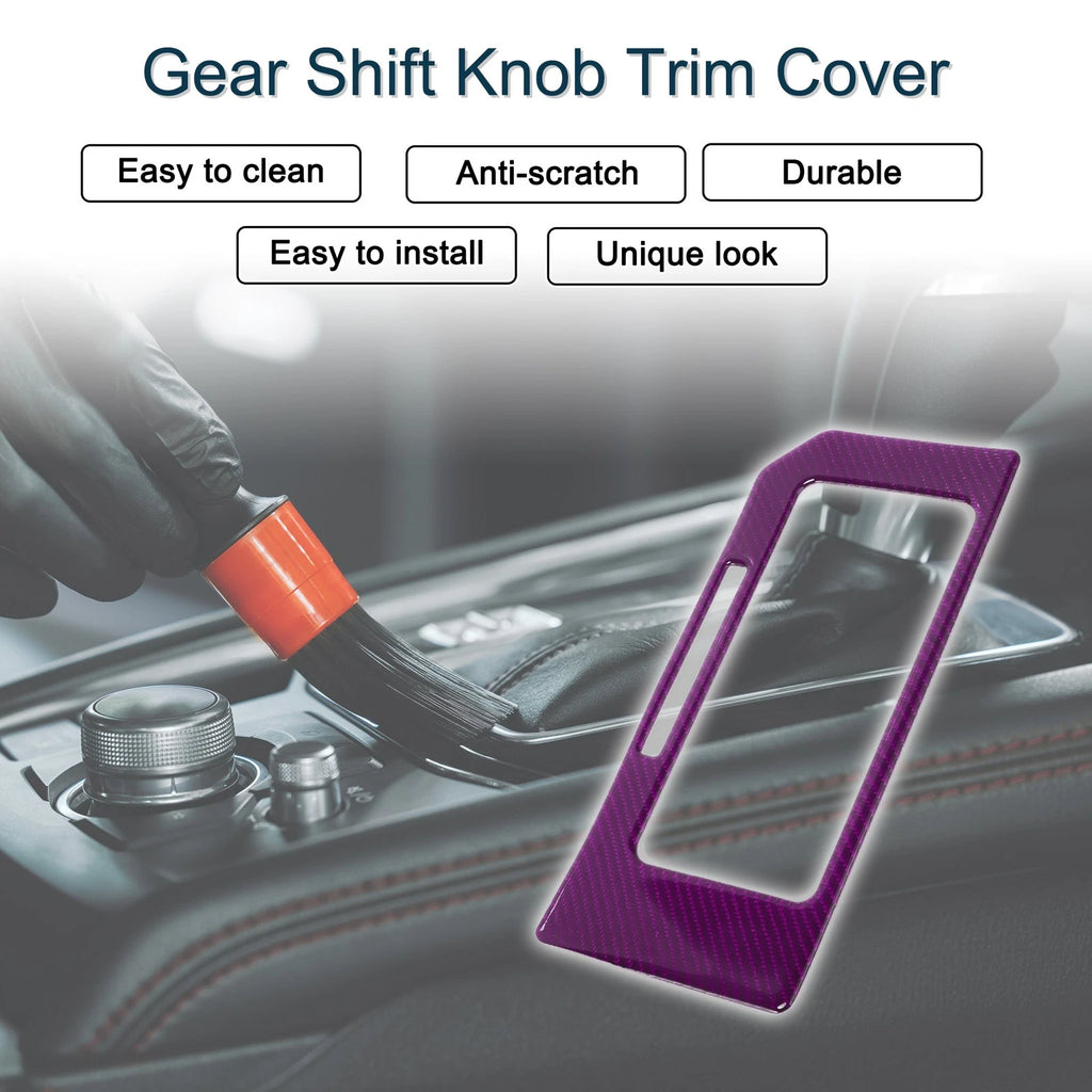 ABS Gear Shift Knob Cover Sticker for Ford F150 (2015–2020) Carbon Fiber Purple