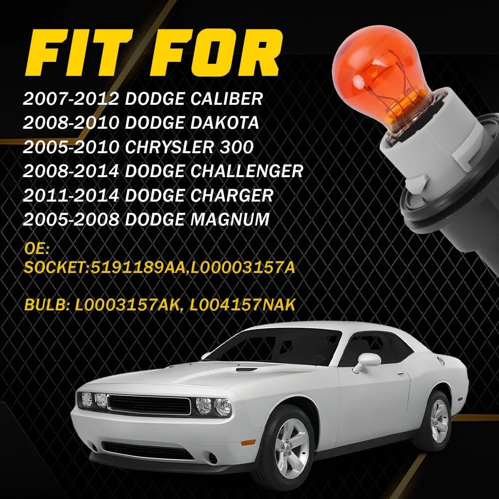 2X Turn Signal Light Flasher Bulb Socket for Chrysler Dodge Challenger Charger (H)