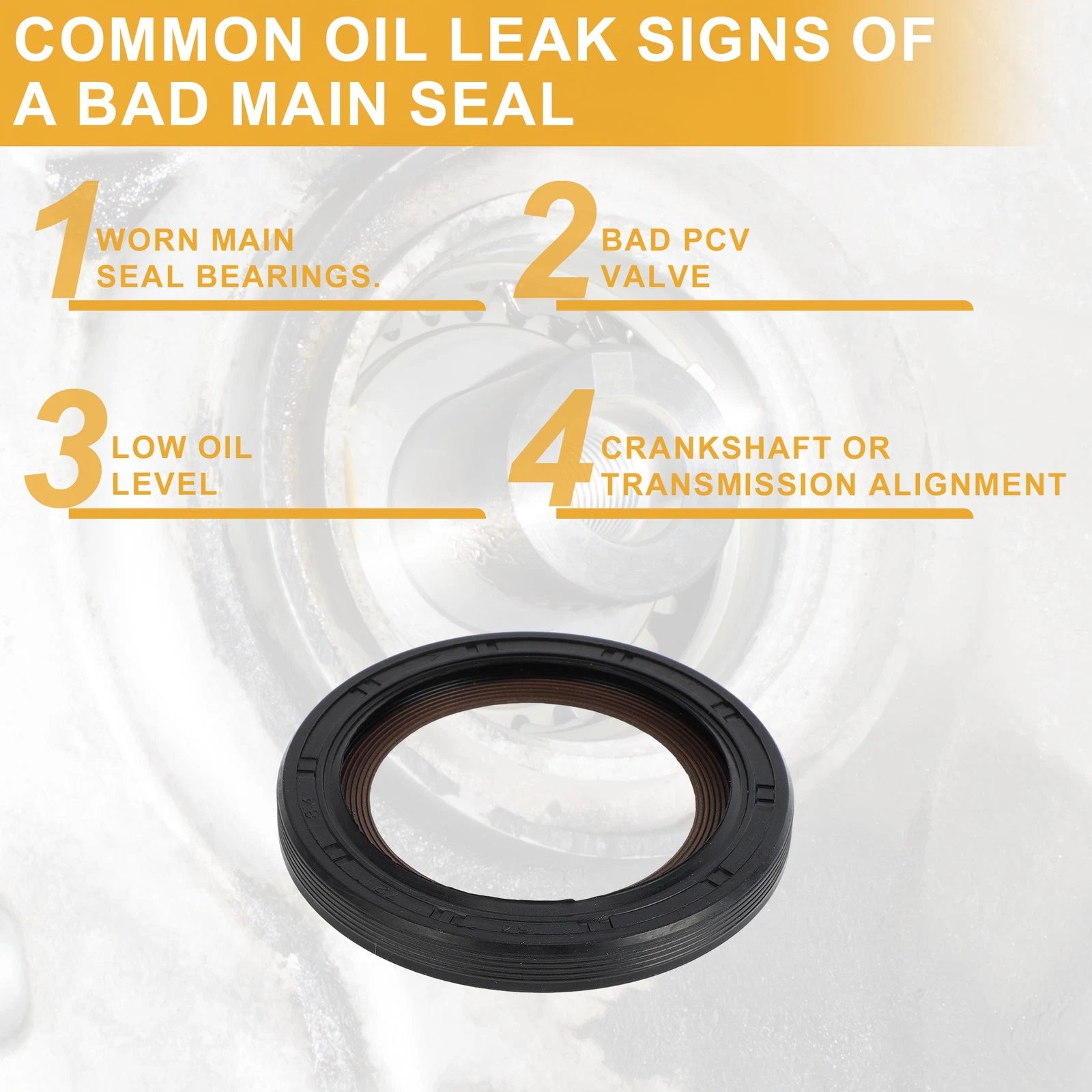 1 Pc Front Crankshaft Oil Seal for Chevrolet Silverado (1999–2019) No.12585673