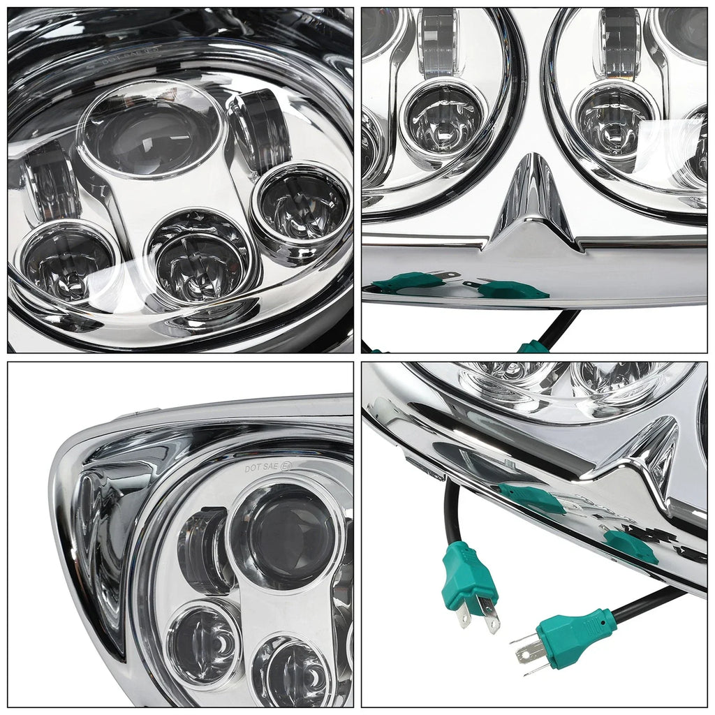 5 3/4in Projector LED Dual Front Headlight Lamp for Harley Road Glide (1998-2013)