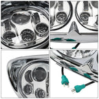 5 3/4in Projector LED Dual Front Headlight Lamp for Harley Road Glide (1998-2013)