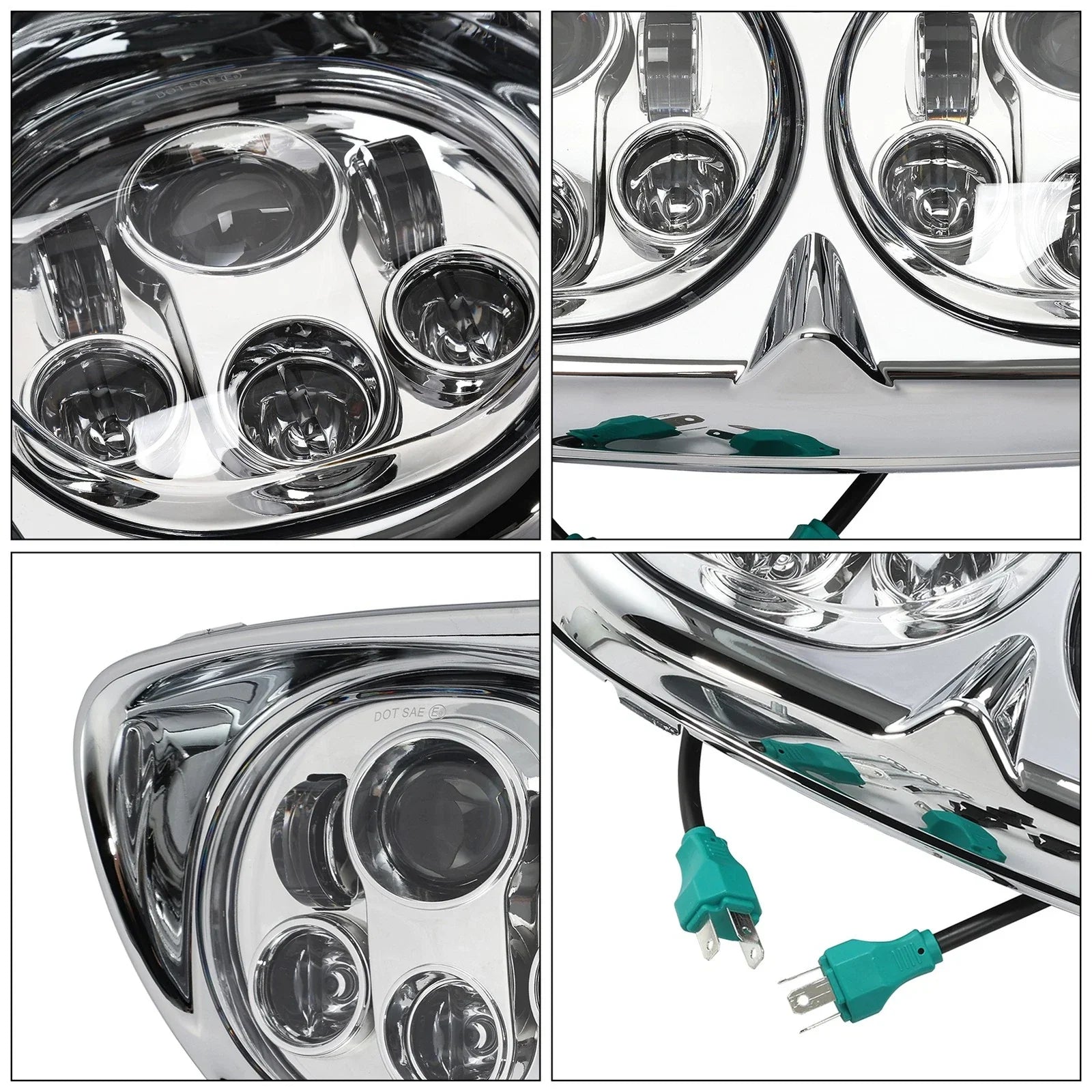 5 3/4in Projector LED Dual Front Headlight Lamp for Harley Road Glide (1998-2013)