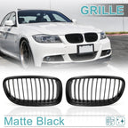 Pair Front Kidney Grille for BMW E90 E91 325i 328i 335i (2006–2013) Matte Black 782685665155
