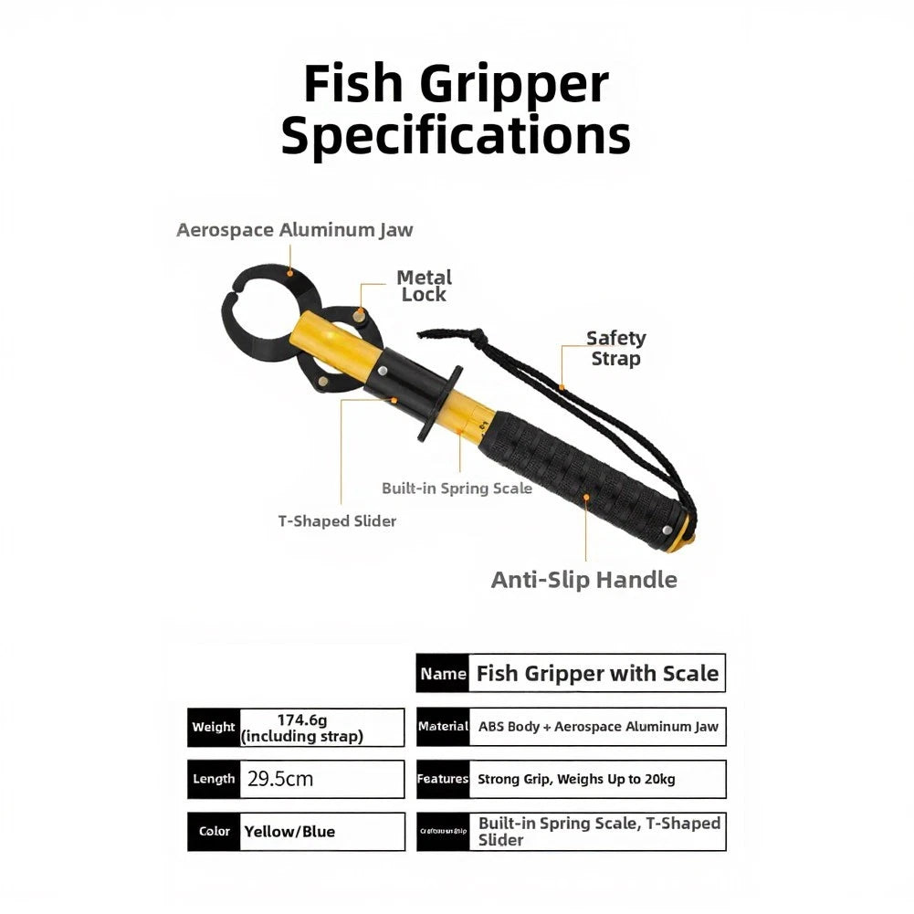 Fish Handling Device with Integrated 20 kg Scale for Freshwater Fishing
