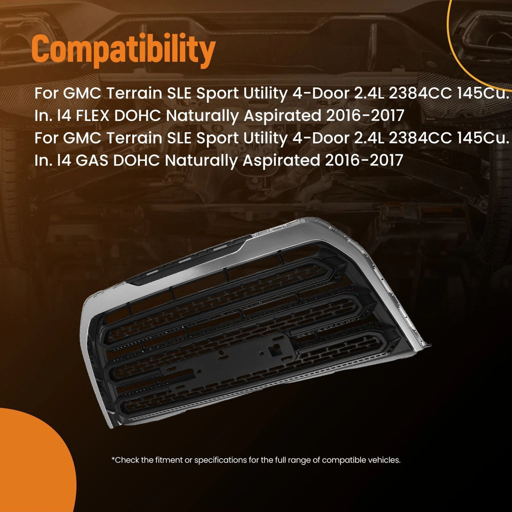 Front Bumper Grille for GMC Terrain SLE SL (2016–2017) 23379208 Chrome