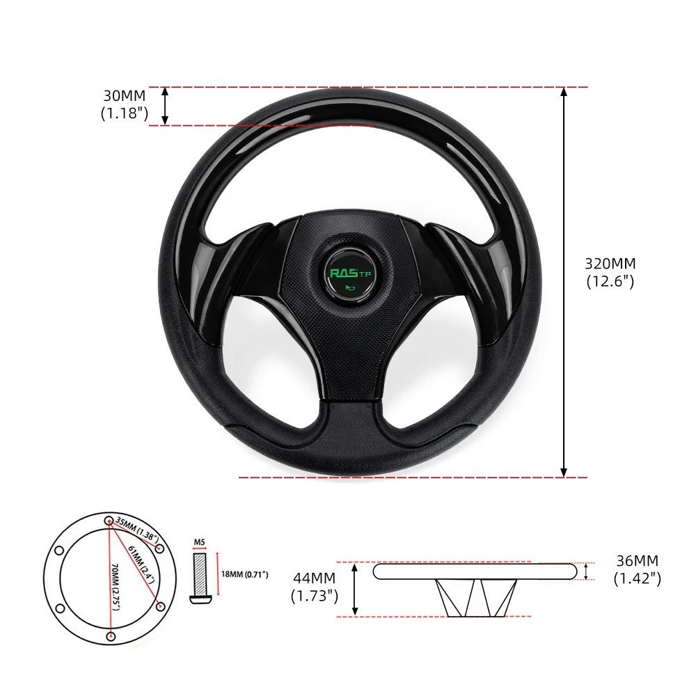 12.5" Golf Cart Steering Wheel for EZGO TXT RXV Yamaha Club Car