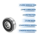Deep Groove Ball Bearing 6201DDU for Scooter Skateboard (12x32x10mm)