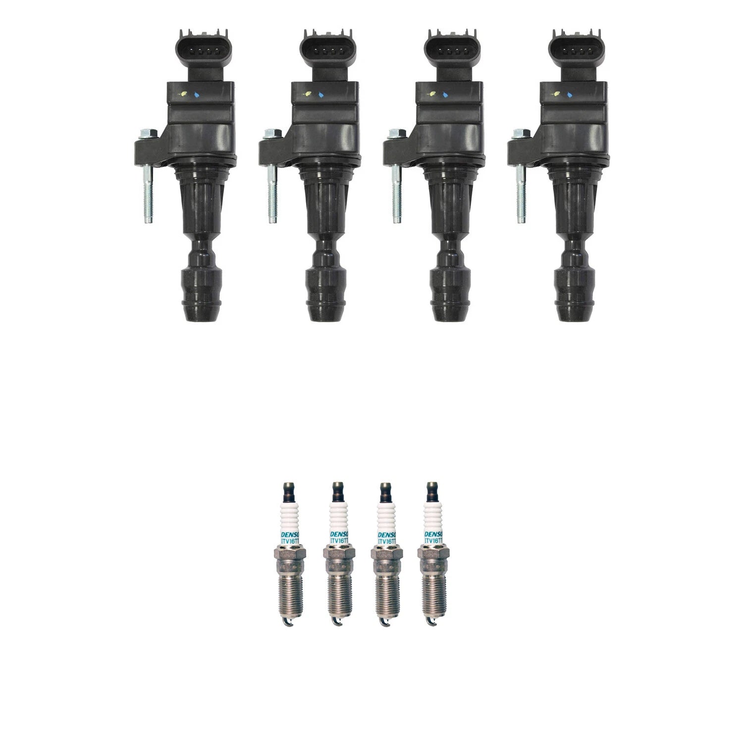 Set of 4 Ignition Coils & Spark Plugs for Equinox Terrain L4 (2010–2017)