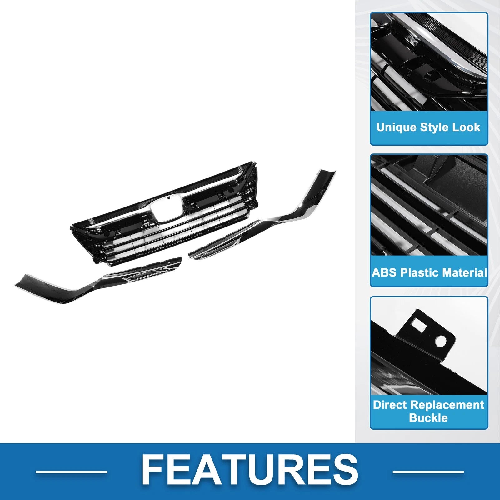 Front Hood Bumper Grille for Honda Odyssey (2018–2021) Chrome