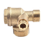 3-Port Brass Male Threaded Check Valve Connector for Air Compressor