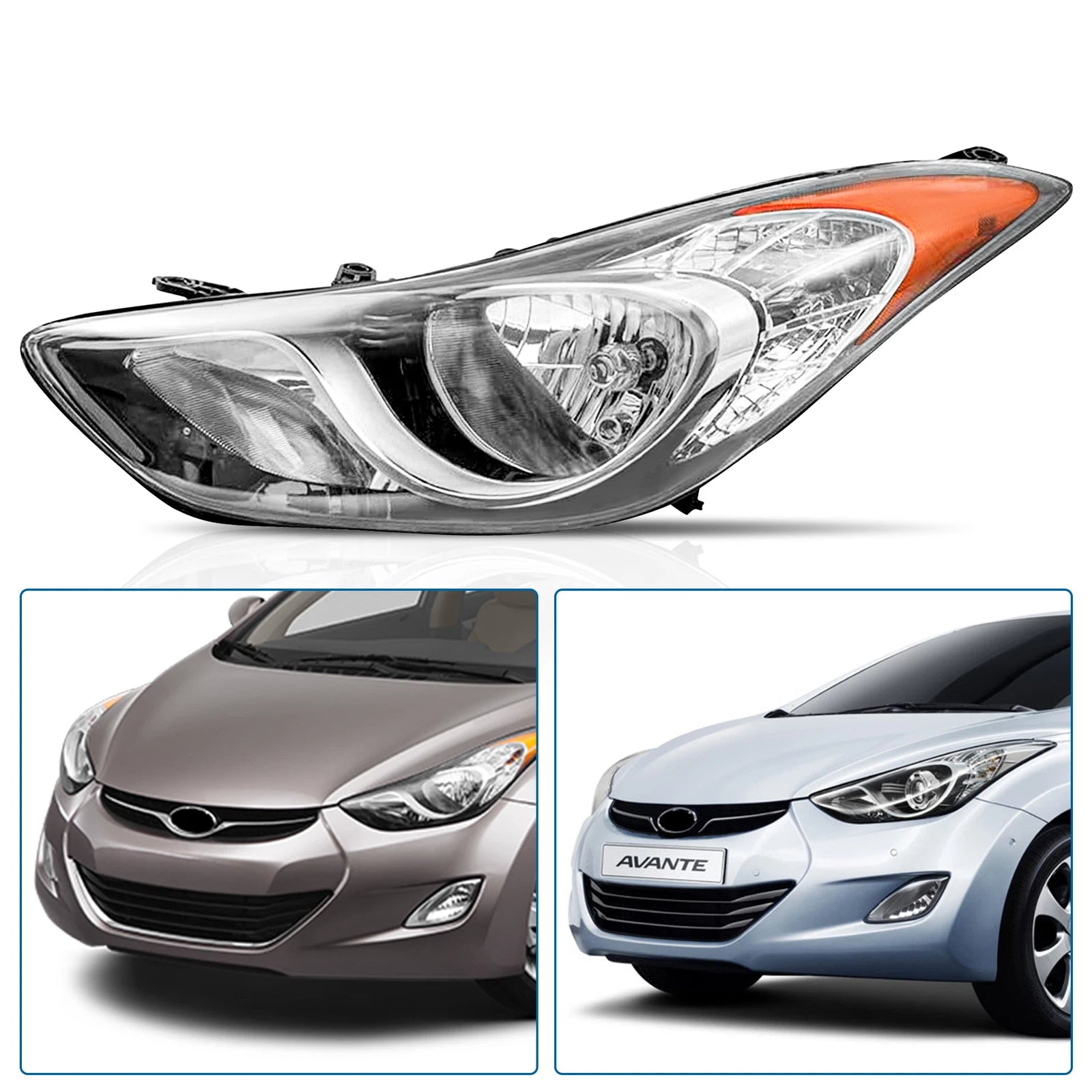 Left Headlight for Hyundai Elantra (2011–2013)