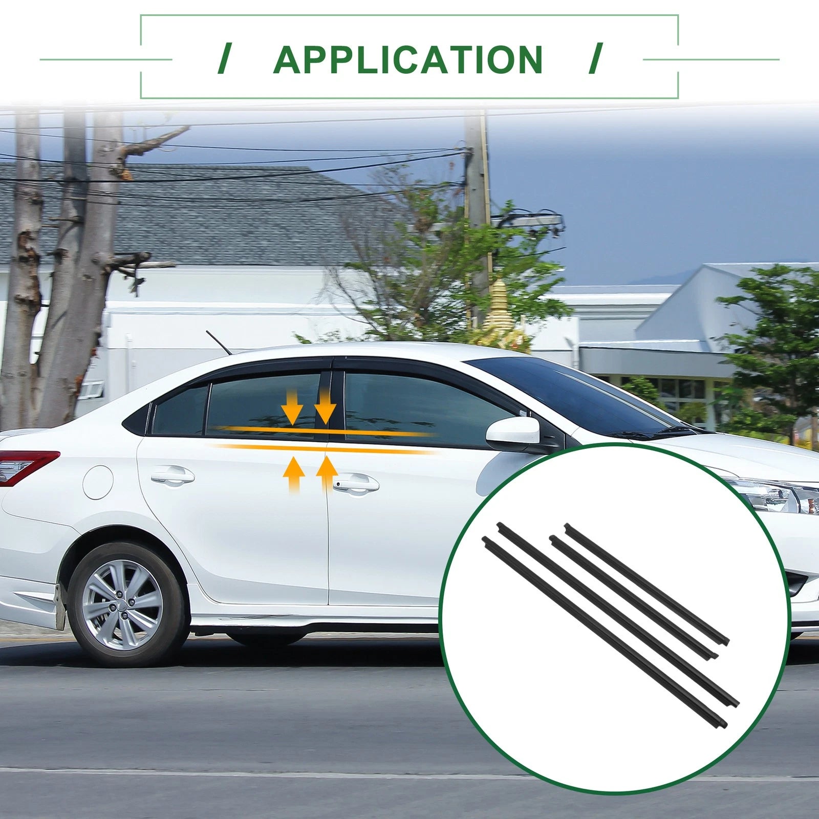 Set of 4 Weatherstrip Window Seal No.682100D030 for Toyota Vios (2004–2008)