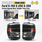 Halogen Headlight Conversion Pair for Ford E-150 E-250 E-350 (2008–2026)