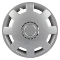 Set of 4 Silver Snap On Full Hub Caps for R14 Tire & Rim (Fits 14")