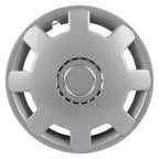 Set of 4 Silver Snap On Full Hub Caps for R14 Tire & Rim (Fits 14")