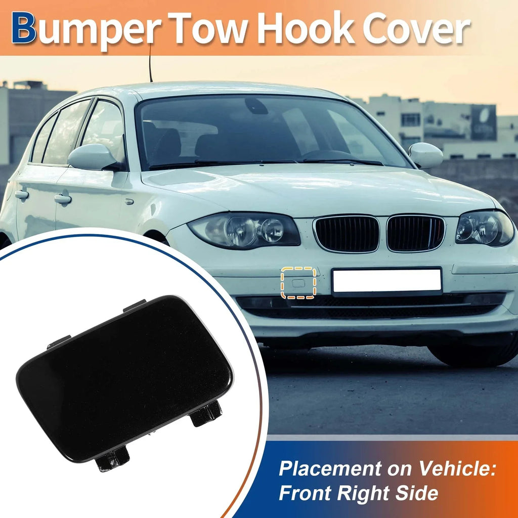 Front Car Bumper Tow Hook Cover for BMW E81 E87 Black Sapphire