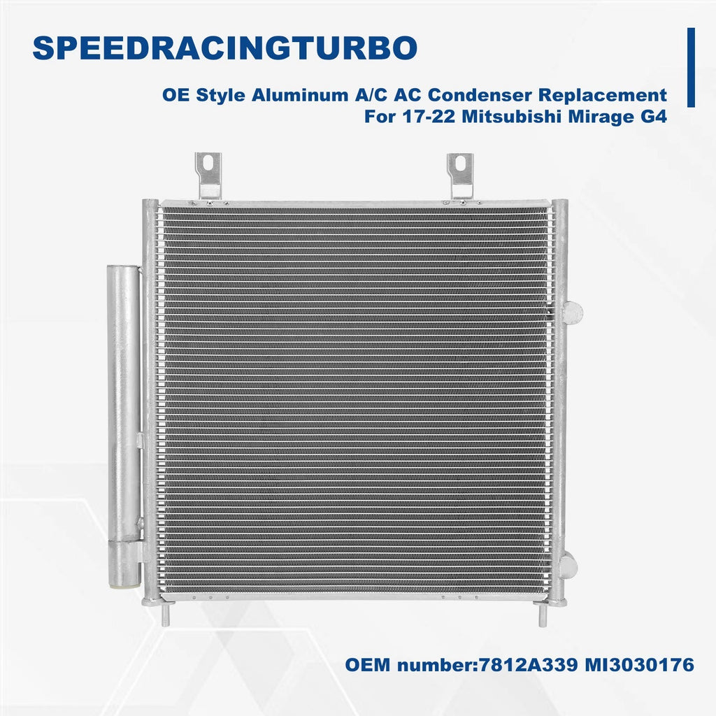 A/C Condenser for Mitsubishi Mirage G4 (2017–2022) OE Style Aluminum