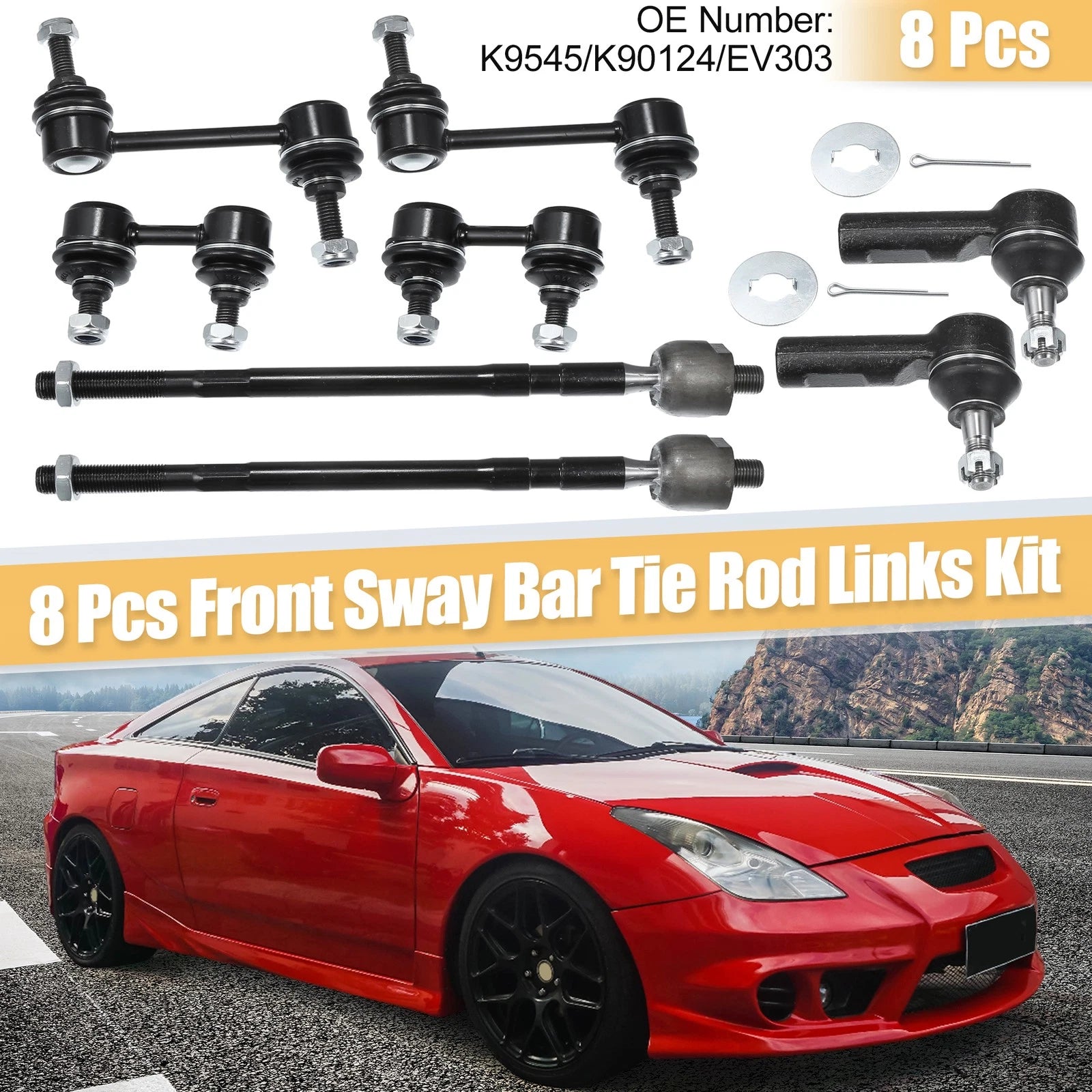 Set of 8 Sway Bar Link Tie Rod Ends No.K9545 for Toyota Corolla 
