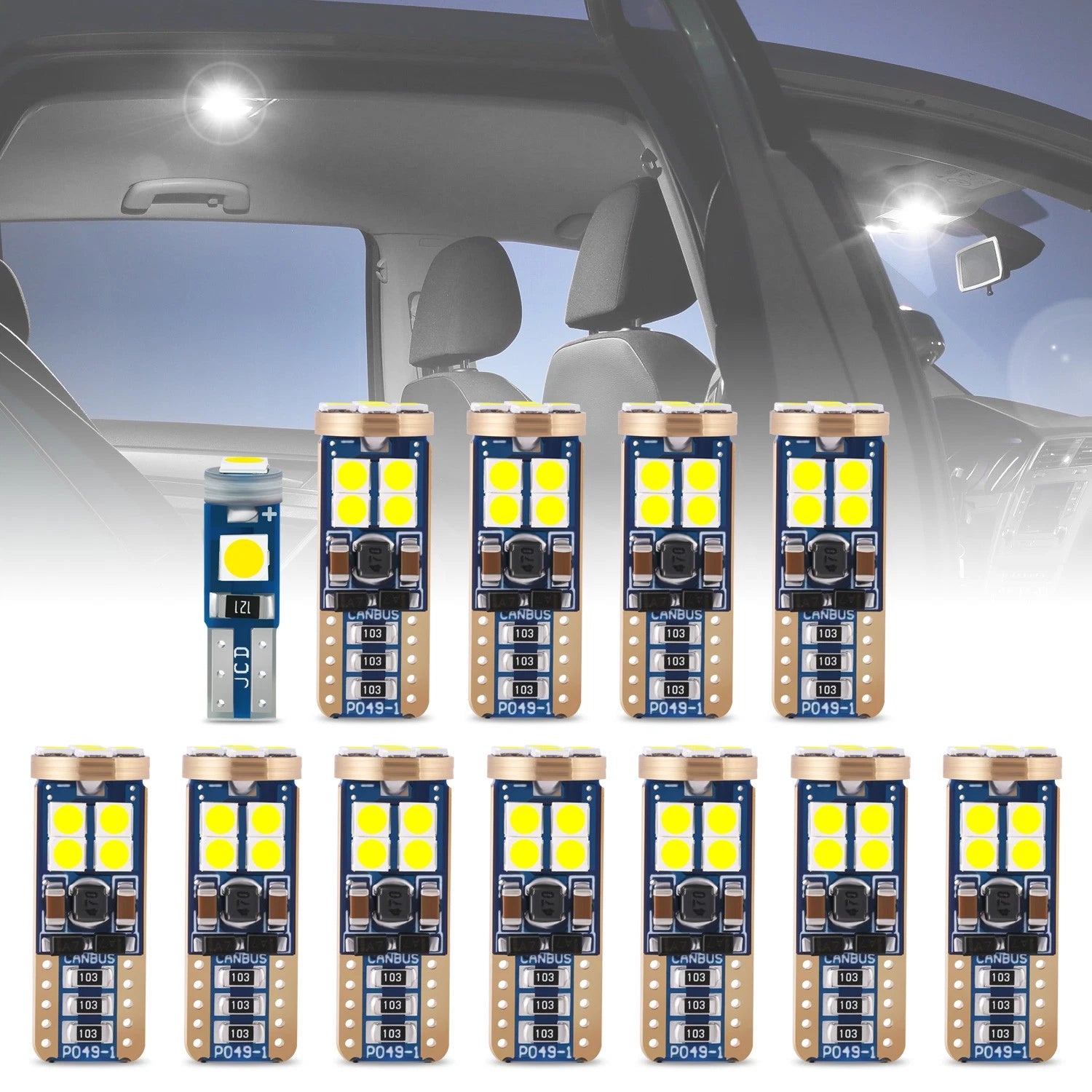 Set of 12 Interior Courtesy Glove Box Cargo Map Light Bulbs for Honda Pilot (2016–2020)