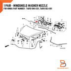 Windshield Washer Nozzle Jet for Honda Jazz, Civic, HR-V, CR-V, S2000 (2001-2023)
