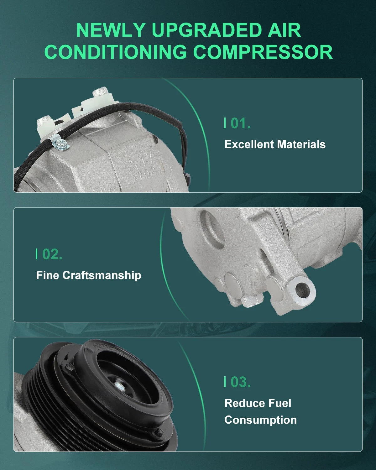 AC Compressor for Dodge Dakota, Ram 1500, Mitsubishi Raider (2005–2011)