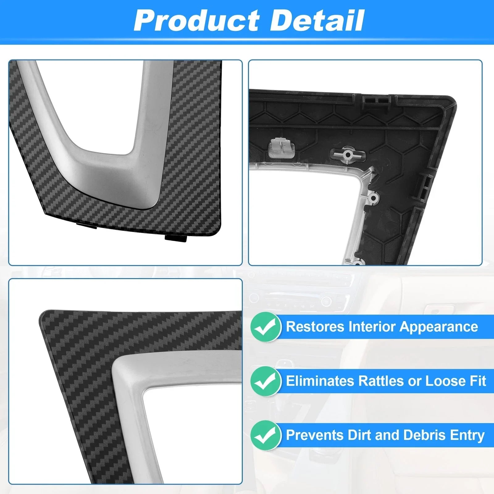 Carbon Fiber Pattern Gear Shift Panel Bezel Frame for BMW F30 F31 F32 F33 F34 (2012-2019)