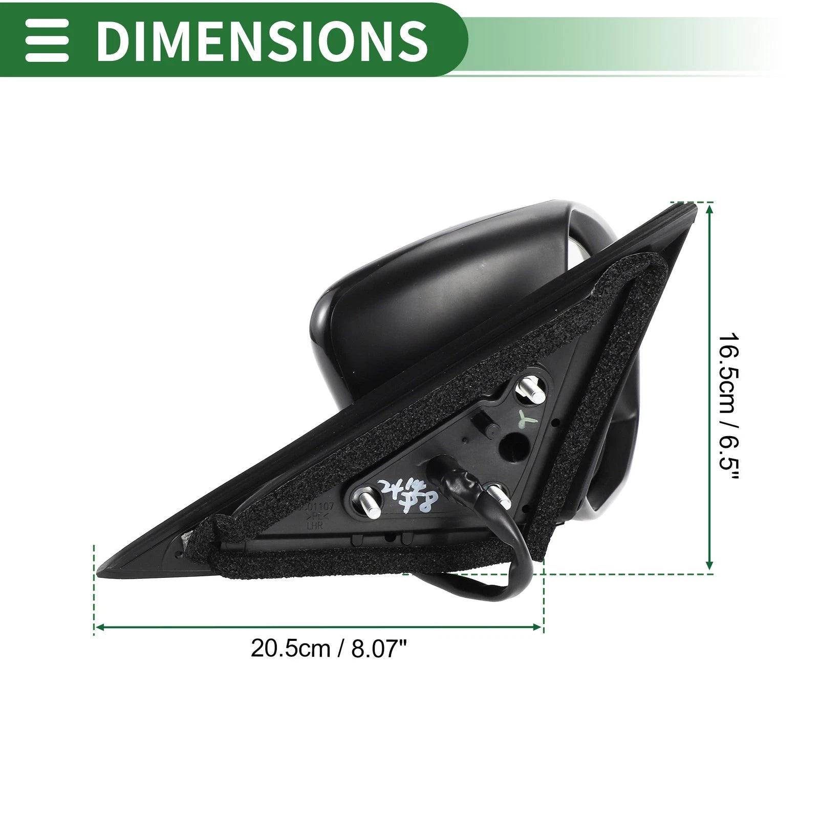Right Side Door Mirror for Nissan Altima (2013–2018) Manual Folding Black