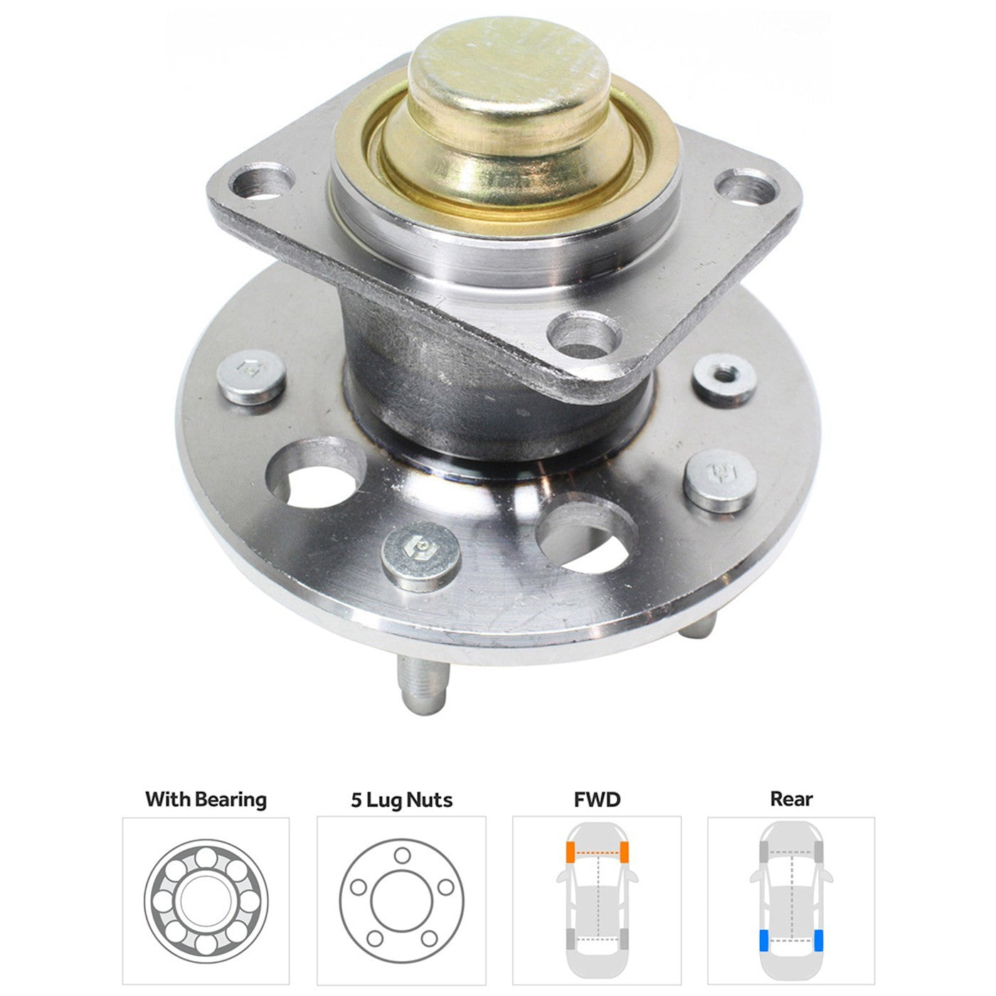 Wheel Hub for Chevrolet Impala (2000–2008) Rear Left or Right with Bearing