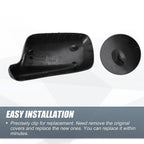 Pair Rearview Mirror Cover Cap Gloss Black for BMW 3 Series E46, 7 Series E65